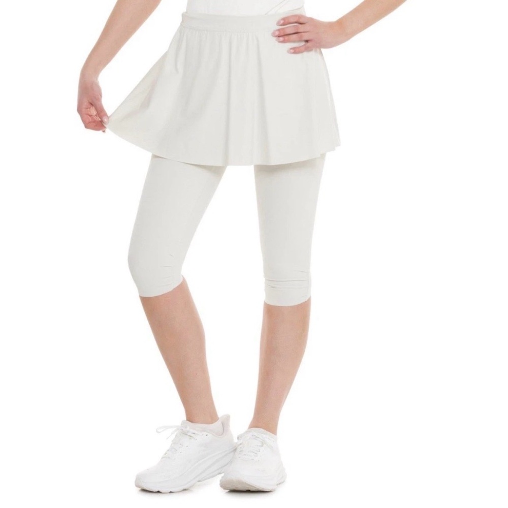 Spanx Booty Boost Active Skirt Leggings Womens‎ 1X White Cloud NWT